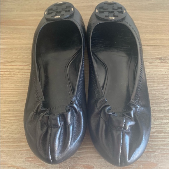 Tory Burch Black Leather Ballet Flats - Picture 8 of 9